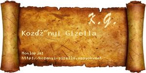 Kozányi Gizella névjegykártya